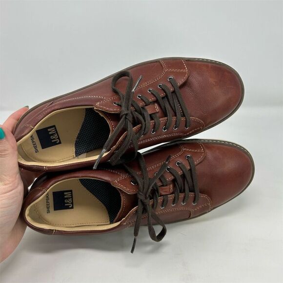 Johnston & Murphy Men's Chestnut Brown Leather Sneakers Size 9.5 Casual Lace-Up - Picture 11 of 12